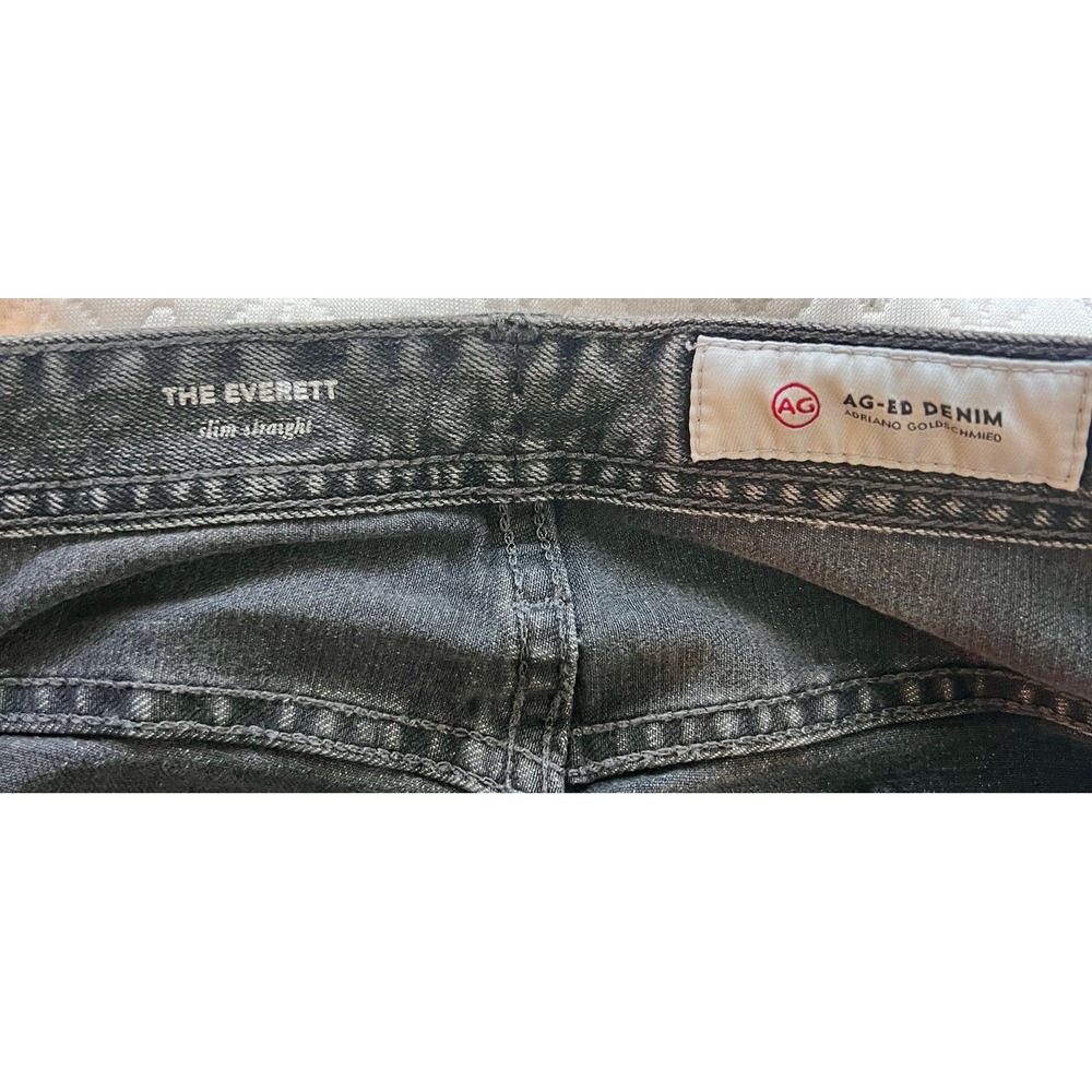 AG Adriano Goldschmied Everett Jeans Mens 32R Gray Slim Straight Denim - Picture 3 of 10